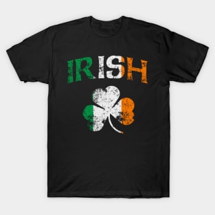 Irish Shamrock Ireland Flag St Patricks Day Fade T-Shirt